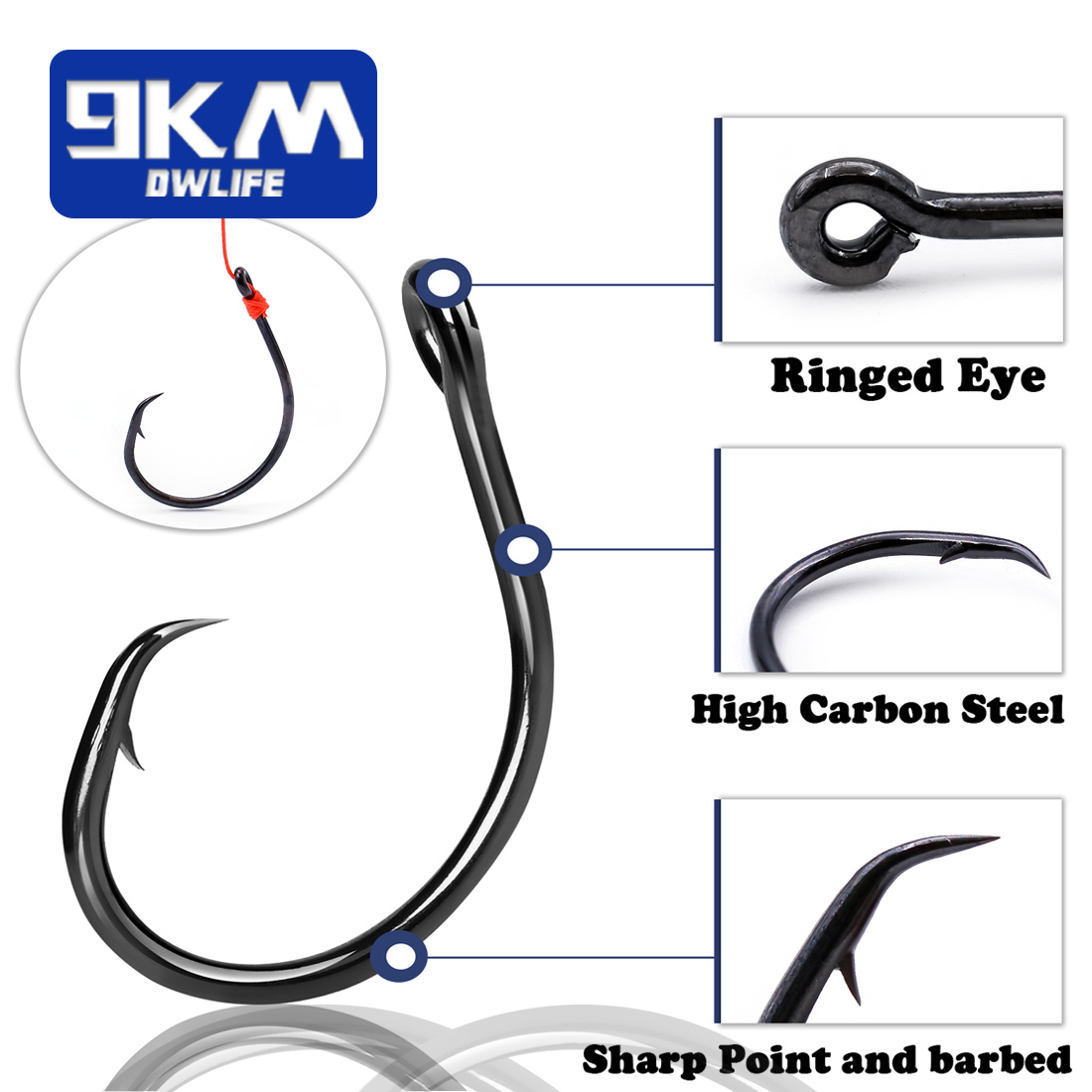 9KM 25-50 Stück Inline Wide Ga – Fishing Hook Offset Bewertung und Preis